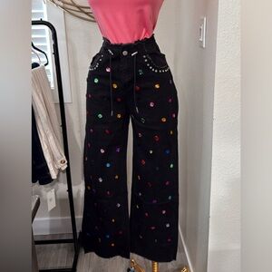 Black Embellished Pants